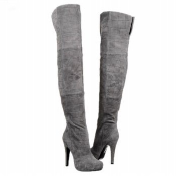 Report Signature Shoes - Report Signature Thigh High Suede Boots 8.5
